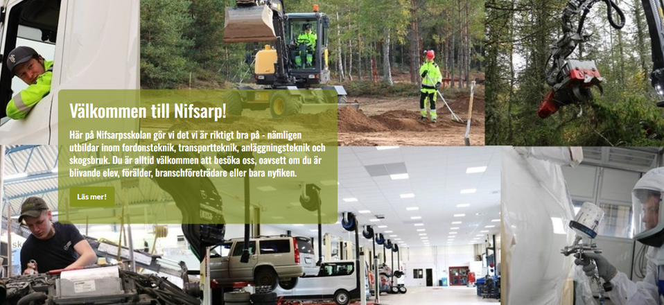 Bild med programutbudet på Nifsarpsskolan.